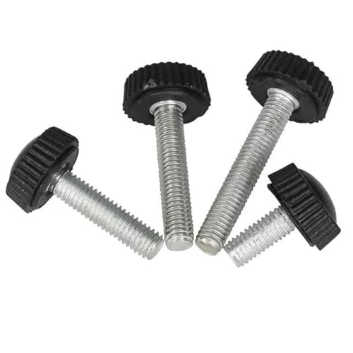 M4 M5 M6 10 Stück Rundkopfgriffschraube Gummi-Rändelschraube Rundkopfschraube Kunststoff-Rundkopfschraube Festziehmuttern Schwarz/Weiß Kunststoffknopf-M6-14 mm-Schwarz 10 Stück von MRESXT