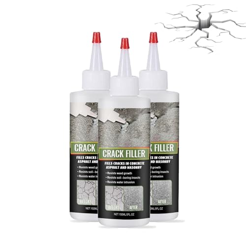 Crack Filler Asphalt Schwarz,Zum Ausfüllen Von Rissen Auf Asphalteinfahrten Und Straßen,Asphalt Rissfüller, Kein Schmutz, Ästhetik, Freundlich,Reparaturen Ohne Sauerei (Schwarz, 3 Stk) von MRGIINR