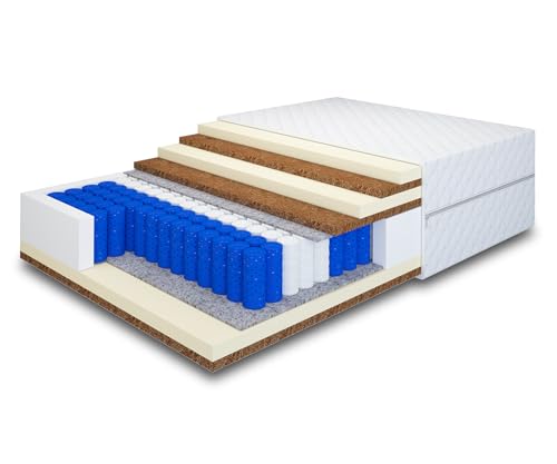 MRGROUP Matratze Coco Hard Taschenfederkern Höhe ca. 22 cm H4/H5 (Mikrofaser, 140 x 200 cm) von MRGROUP
