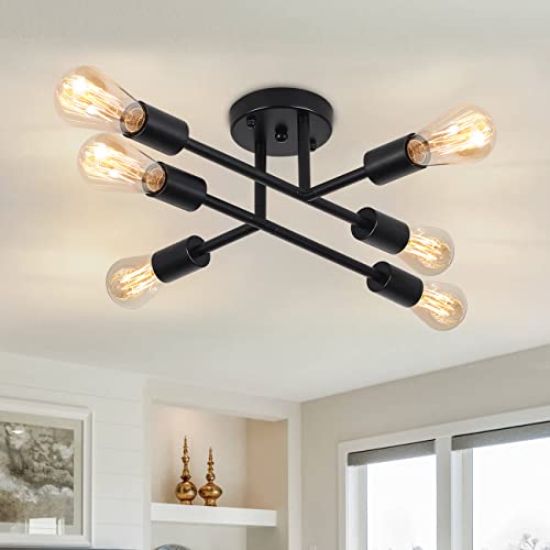 MRHYSWD Vintage Deckenlampe Wohnzimmer Schlafzimmer KüChe Flur, 6 Flammig Deckenleuchte Industrial Retro Sputnik Kronleuchter Schwarz Hängeleuchten & Pendelleuchten, Deckenlampe E27(Ohne GlüHbirnen) MRHYSWD Vintage Deckenlampe Wohnzimmer Schlafzimmer KüChe Flur, 6 Flammig Deckenleuchte Industrial Retro Sputnik Kronleuchter Schwarz Hängeleuchten & Pendelleuchten, Deckenlampe E27(Ohne GlüHbirnen) von MRHYSWD