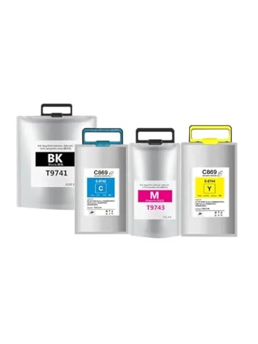MRHZKE Tintenbeutel-Patronen-Set T9741 T9742 T9743 T9744 zur Verwendung mit Workforce Pro WF-C869R WF-C869RDTWFC WF-C869RD3TWFC Drucker(1SET) von MRHZKE