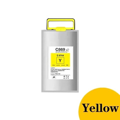 MRHZKE Tintenbeutel-Patronen-Set T9741 T9742 T9743 T9744 zur Verwendung mit Workforce Pro WF-C869R WF-C869RDTWFC WF-C869RD3TWFC Drucker(Yellow) von MRHZKE