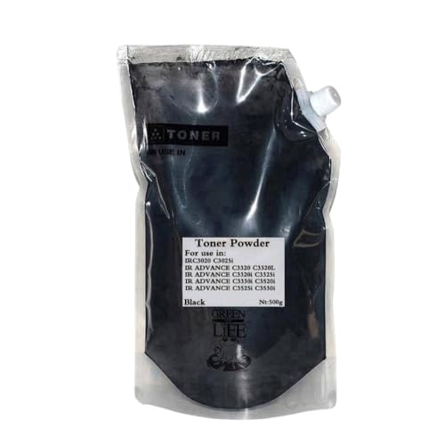 MRHZKE Tonerpulver 1000g GPR-53 NPG-67 C-EXV49 Kompatibel mit IRC3025 C3025i C3320 C3320i C3325i C3330i C3520i C3525i C3530i mit Träger(Black 500g) von MRHZKE