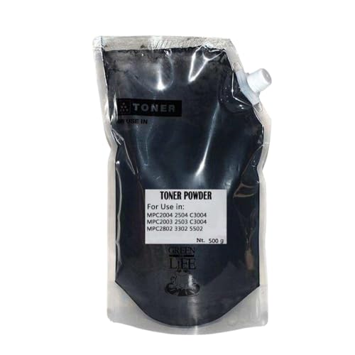 MRHZKE Universelles Nachfüll-Tonerpulver mit Entwickler Kompatibel mit MPC2003 MPC2004 MPC2503 MPC2504 MPC3002 MPC3003 MPC3004 MPC3503 MPC3504 MPC4504 MPC5504 500 g(K) von MRHZKE