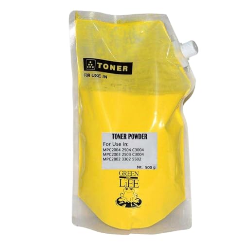 MRHZKE Universelles Nachfüll-Tonerpulver mit Entwickler Kompatibel mit MPC2003 MPC2004 MPC2503 MPC2504 MPC3002 MPC3003 MPC3004 MPC3503 MPC3504 MPC4504 MPC5504 500 g(Y) von MRHZKE