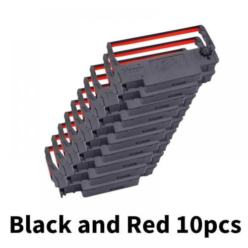Tintenband, kompatibel mit ERC30 ERC34 ERC38, geeignet für TM-U220PD U230 U210A TM-U370 U300C M188B M188D (10 Stück, Schwarz und Rot) von MRHZKE