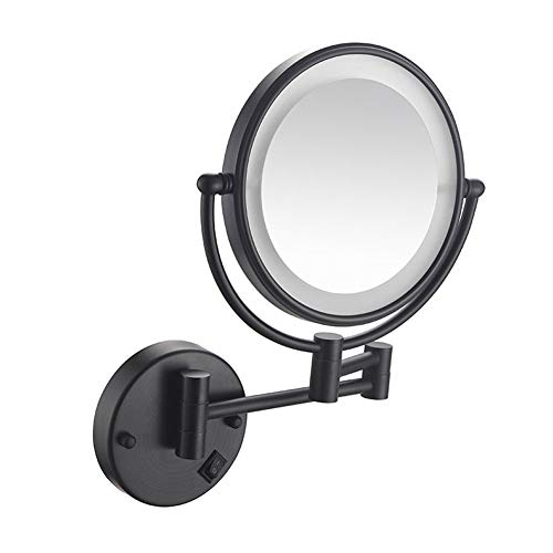 MRJ Schminkspiegel mit Licht Kosmetikspiegel mit LED Beleuchtung Und 1-/ 3-facher Vergrößerung 360° Schwenkfunktion USB-Kabel für Badezimmer, Kosmetikstudio, Spa und Hotel - Runde von MRJ