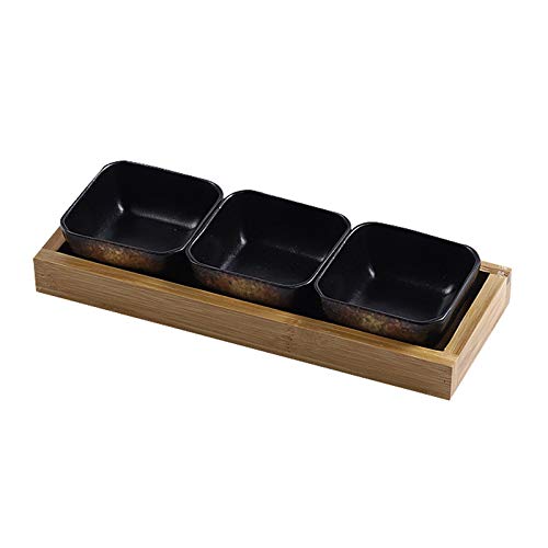 MRKU 3,3 oz Sojasaucen-Dipschalen, Beilagenteller für Snacks, Sushi, Obst, Vorspeisen, Desserts, Keramikschalen, 3er-Set von MRKU