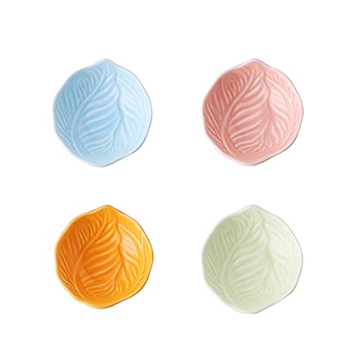 MRKU 4er-Set Keramik-Soja-Vorspeisenteller, Dip-Schalen, Mini-Gewürz, Porzellan-Untertasse, Schüssel, Sojasauce, Essig, Gewürz von MRKU