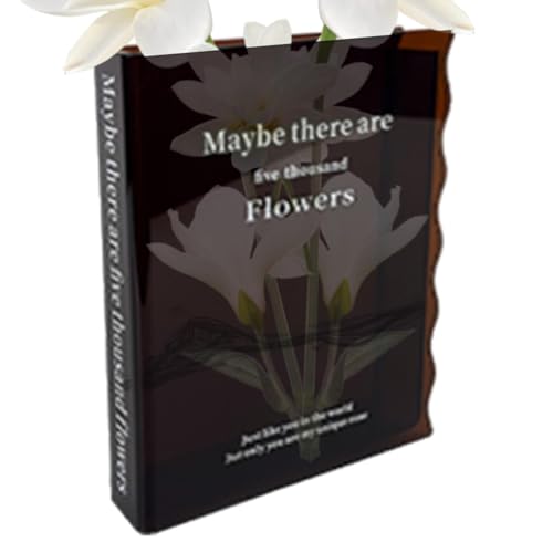 MRKU Buchvase für Blumen, Acryl für die Heimdekoration – süße Bücherregal-Dekoration, künstlerisches und kulturelles Flair, Acryl für die Heimdekoration MRKU Buchvase für Blumen, Acryl für die Heimdekoration – süße Bücherregal-Dekoration, künstlerisches und kulturelles Flair, Acryl für die Heimdekoration von MRKU