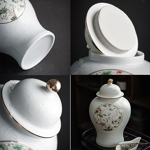 MRKU Keramik Ingwer Glas Vase mit Deckel traditionelle chinesische dekorative Porzellan Gläser Tempel von MRKU