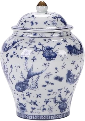 MRKU Keramik Koi Ingwer Glas mit Deckel Vase Stil Vorratsglas dekorativ orientalisch von MRKU