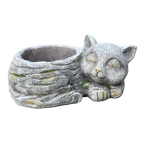 MRKU Kreativer Katzen-Blumentopf aus Kunstharz, Garten-Schlaf-Pflanzgefäß, Ornament, lustige dekorative Tier-Pflanzgefäße, Vase für Innenräume, Haus, Landschaftsdekorationen MRKU Kreativer Katzen-Blumentopf aus Kunstharz, Garten-Schlaf-Pflanzgefäß, Ornament, lustige dekorative Tier-Pflanzgefäße, Vase für Innenräume, Haus, Landschaftsdekorationen von MRKU