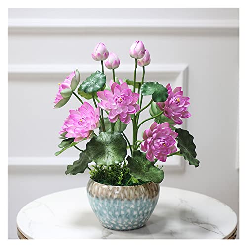 MRKU Künstliche Blumen mit Keramikvase, gefälschter Lotus mit echtem Touch für die Dekoration von Brauthochzeiten und Partys zu Hause MRKU Künstliche Blumen mit Keramikvase, gefälschter Lotus mit echtem Touch für die Dekoration von Brauthochzeiten und Partys zu Hause von MRKU