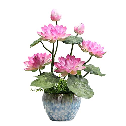 MRKU Künstliche Blumen mit Keramikvase, gefälschter Lotus mit echtem Touch für die Dekoration von Brauthochzeiten und Partys zu Hause MRKU Künstliche Blumen mit Keramikvase, gefälschter Lotus mit echtem Touch für die Dekoration von Brauthochzeiten und Partys zu Hause von MRKU