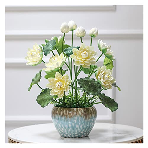 MRKU Künstliche Blumen mit Keramikvase, gefälschter Lotus mit echtem Touch für die Dekoration von Brauthochzeiten und Partys zu Hause MRKU Künstliche Blumen mit Keramikvase, gefälschter Lotus mit echtem Touch für die Dekoration von Brauthochzeiten und Partys zu Hause von MRKU