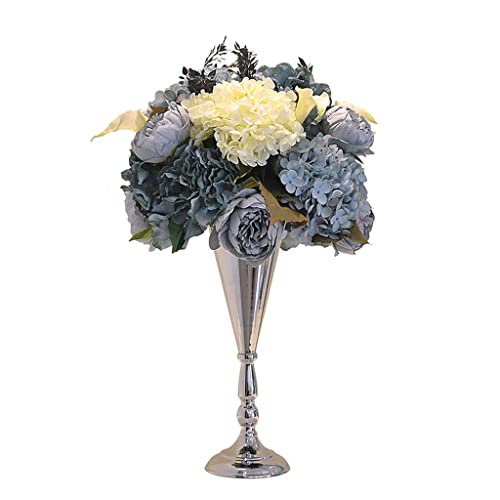 MRKU Legierung Vase mit künstlichen Rosen Blumen Bouquet Seide für Home Braut Hochzeit Party Festival Dekor von MRKU