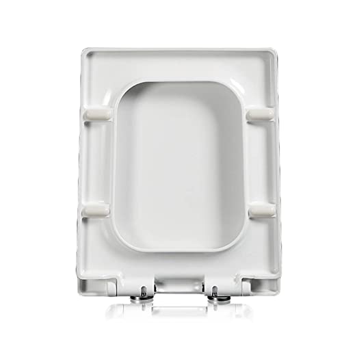 MRKU Quadratischer Toilettensitz mit Soft-Close-Funktion, weiß, mit Schnellverschluss, Polypropylen, 360° verstellbare Scharniere, einfache Befestigung Oben, robuster Toilettensitz von MRKU