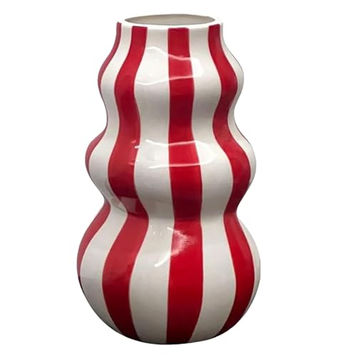 MRKU Vintage Gestreifte Vase Ornament Ästhetische Keramik Blumenbehälter Handwerk für Wohnung Küche Innen Zimmer Tisch MRKU Vintage Gestreifte Vase Ornament Ästhetische Keramik Blumenbehälter Handwerk für Wohnung Küche Innen Zimmer Tisch von MRKU