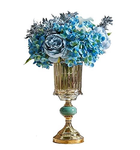 MRKU Wunderschön künstliche Blumen, realistischer Seidenblumenstrauß, gefälschte Vase, Dekoration von MRKU