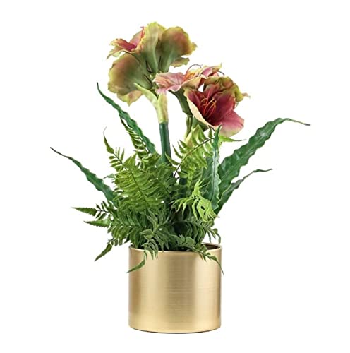 MRKU Wunderschöne künstliche Blumen, modernes Hippeastrum, gefälschter Blumenstrauß, Vase, Set für Dekor, künstliche Pflanzen von MRKU