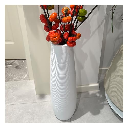 Moderne nordische große Bodenvase aus Keramik – 76 cm hoch, weiß, dekorativ für das Wohnzimmer – stilvolles schwarz-weißes Ornament für Trockenblumenarrangements Moderne nordische große Bodenvase aus Keramik – 76 cm hoch, weiß, dekorativ für das Wohnzimmer – stilvolles schwarz-weißes Ornament für Trockenblumenarrangements von MRKU