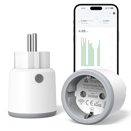 Alexa Smart WLAN Steckdose mit Strommessung Energieverbrauch messen Sprachsteuerung App Fernbedienung Zeitschaltuhr Kindersicherung kompatibel mit Google Home SmartThings Matter 2.4GHz WiFi 16A Alexa Smart WLAN Steckdose mit Strommessung Energieverbrauch messen Sprachsteuerung App Fernbedienung Zeitschaltuhr Kindersicherung kompatibel mit Google Home SmartThings Matter 2.4GHz WiFi 16A von MRLTOP