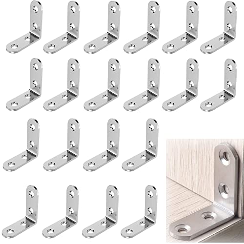 Aatpuss 20 Stück Edelstahl Winkel, L-Förmiger Eckverbinder Aus Edelstahl, 40*40mm Winkeleisen Edelstah Möbelkonsole, Eckverbinder 90° Aus Metall Für Holz, Regale, Möbel, Schränke, Tische Aatpuss 20 Stück Edelstahl Winkel, L-Förmiger Eckverbinder Aus Edelstahl, 40*40mm Winkeleisen Edelstah Möbelkonsole, Eckverbinder 90° Aus Metall Für Holz, Regale, Möbel, Schränke, Tische von MRMIAN
