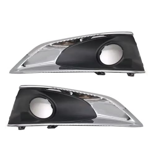 MRNQCB Auto-Außenzubehör Für Peugeot 301 2017–2018 2019 Nebelscheinwerfer-Chromrahmen Tagfahrlicht Nebelscheinwerfergitter Autofront- und Kühlergrills(Hight 1 Set) von MRNQCB