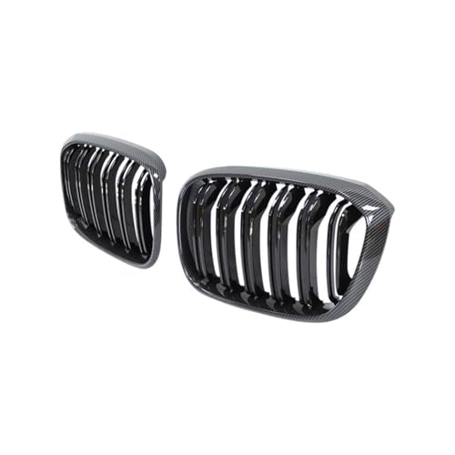 MRNQCB Für B&MW G01 G08 X3 G02 X4 2018 2019 2020 2021 2022 Frontgrill Renngrill Schwarz Glänzend Nierengrill Autofront- und Kühlergrills(Double Line Carbon) von MRNQCB