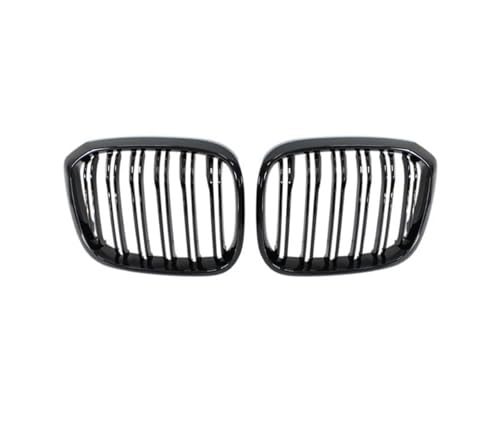 MRNQCB Schwarz Glänzender Frontgrill Für B&MW G01 G08 X3 G02 X4 2018 2019 2020 2021 2022 Autofront- und Kühlergrills(Double Line Black) von MRNQCB