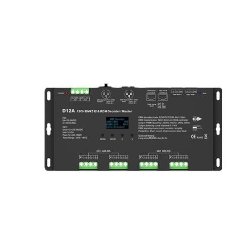 12-Kanal-Konstantspannungs-DMX512- und RDM-Decoder DC12V-24V OLED 12CH 5A RGB-Mastersteuerung 8-Bit 16-Bit, geeignet for PWM-LED-Streifen 12-Kanal-Konstantspannungs-DMX512- und RDM-Decoder DC12V-24V OLED 12CH 5A RGB-Mastersteuerung 8-Bit 16-Bit, geeignet for PWM-LED-Streifen von MRNUPLUM