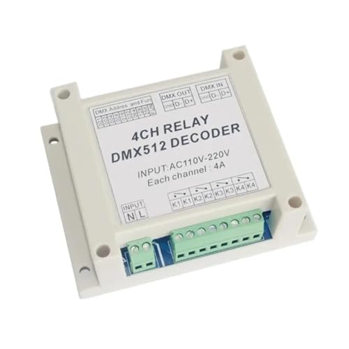MRNUPLUM 1 Stück Eingang AC110-220V DMX-RELAY-4CH 4-Kanal-Dmx512-Relais 4-Kanal-LED-Dimmer-Controller-Decoder for RGB-LED-Streifen-LED-Licht MRNUPLUM 1 Stück Eingang AC110-220V DMX-RELAY-4CH 4-Kanal-Dmx512-Relais 4-Kanal-LED-Dimmer-Controller-Decoder for RGB-LED-Streifen-LED-Licht von MRNUPLUM