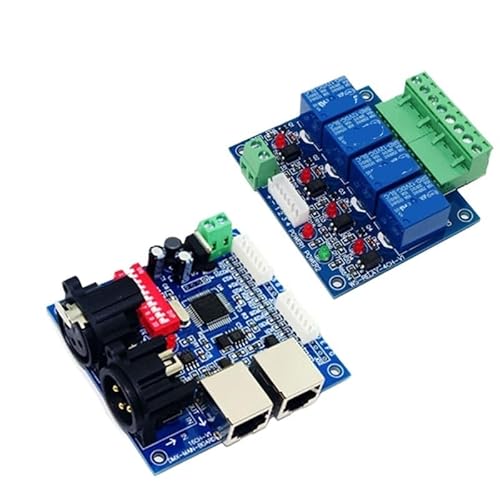 MRNUPLUM 1PCS 4-Kanal-DMX512-LED-Controller 4-Kanal-RJ45-LED-Lichtdecoder LED-RGB-Lichtleiste WS-DMX-RELAY-4CH/*2 DC12V 10A*4CH-Relais-Dekodierung(WS-DMX-RELAY-4CH) von MRNUPLUM