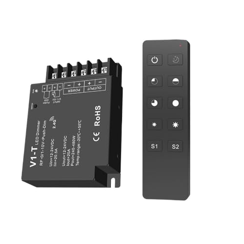 MRNUPLUM DC12-24V 0-10V PWM 20A LED-Dimmer 3-in-1 V1-T RT1 R1 Monochrom-Lichtregler for Monochrom-Lichtstreifen(R1 and V1-T) von MRNUPLUM