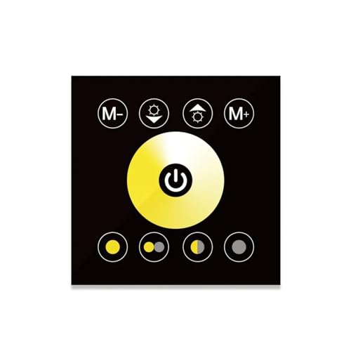 MRNUPLUM DC12V-24V Einzelfarbtemperatur RGB/RGBW 86 Wand-Touchscreen-Controller LED-Lichtleiste Glas-Dimmer-Controller 4A*3CH(CCT CW-B) von MRNUPLUM