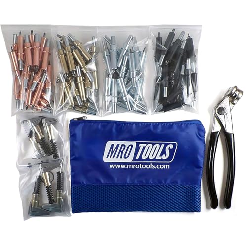 MRO Tools Cleco Fastener Set K-Serie Deluxe Cleco Blech-Verschlussset mit Netz-Tragetasche (K2MSTR) in Schwarz von MRO Tools Cleco Fasteners