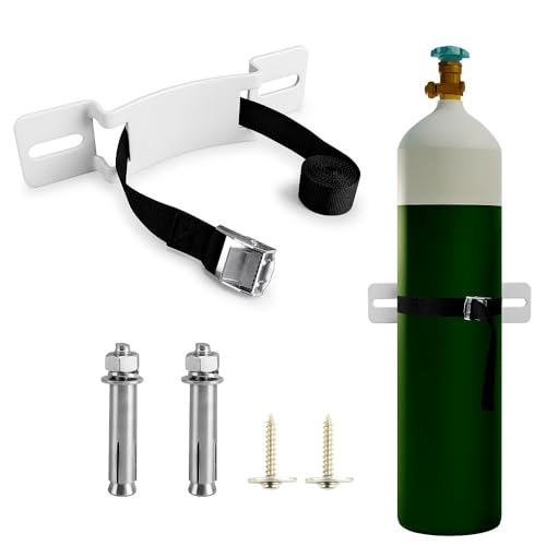 Wandmontierter Flaschenhalter, Gasflaschenhalter, Wandhalterung, Propangasflaschenhalter mit Schrauben und Sicherungsgurt von MROUDELUO
