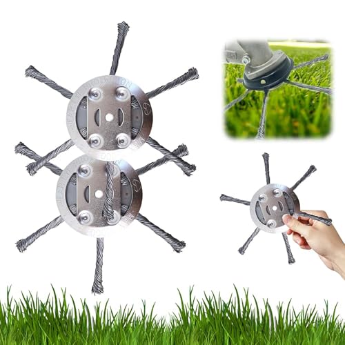 Universal 6 Inch Steel Wire Brush Cutter Trimmer Head - Unbreakable Replacement Head for Grass Trimmers & Weed Eaters, 2025 New Universal Wire Trimmer Head Replacement, Bore 0.2 Inch (2) von MRRTIME