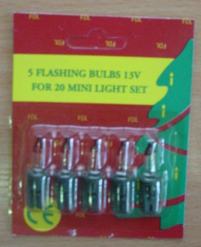 5 Spare Flashing Bulbs for 20 Mini Light Set 13v (S59) von MRS CHRISTMAS