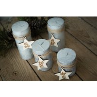 4 Adventskranz Zahlen | 4Er Set Dekor Sternen von MRSDECODE