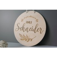Namensschild Türschild Familienschild Holzschild Personalisiert Geschenk Geburtstag Hochzeit Gravur Hochzeitsgeschenk Geburtstaggeschenk von MRSDECODE