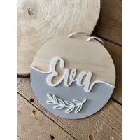 Namensschild Türschild Mit Acryl Schriftzug, Holzschild Kinderzimmer Babyzimmer Baby Junge Mädchen Personalisiert Geschenk Geburt Geburtstag von MRSDECODE