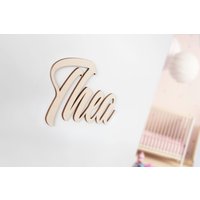 Personalisierter Namensschild Aus Holz Versch. Breiten Und Stärken, Wandeddeko, Türschild, Kinderzimmerdeko; Türschild V2 von MRSDECODE