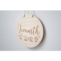 Personalisiertes Geburtsschild Aus Holz | Namensschild Mit Geburtsdaten Geschenk Zur Geburt/Taufe von MRSDECODE