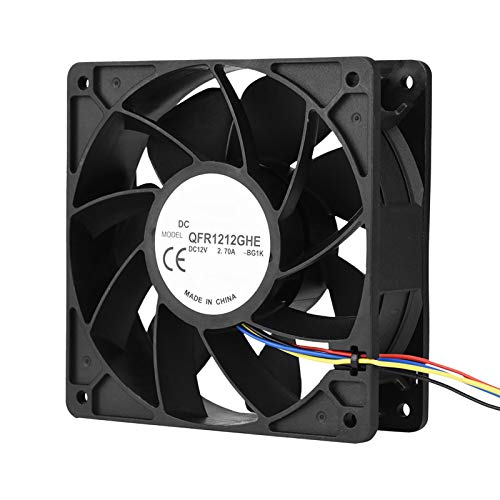 MRSTORY DC 12V 2,7A 6000 U/Min Kühllüfter Ersatz 4 -Pin -Stecker Hochgeschwindigkeitskühlungslüfter für Antminer S7 S9 Mining Rig Black 12 X 12 X 4 Cm von MRSTORY