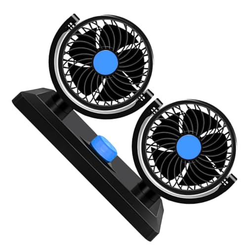 MRSTORY Dual Head USB Lüfterauto Armaturenbrett 360 Grad Rotatable Tragbarer Fahrzeugkühlungslüfter RV Truck Office von MRSTORY