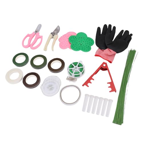 MRSTORY Floral Arrangement Tool Kit Professionelle Rose Thorn Remover Pruner Stieldrähte Gartenhandschuhe Wasserrohre für Floristenblumenladen Hochzeitsstrauß PVC Edelstahl 808g von MRSTORY