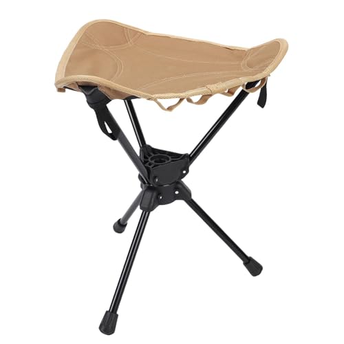 MRSTORY Klappbarer Campinghocker 360 Grad Rotierender Leichter Tragbarer Outdoor -Stuhl Zum Wanderfischerei Picknick aus Oxford -Stoff Aluminiumlegierung (Khaki) von MRSTORY