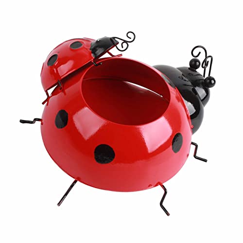 Metall Ladybug Blume Pflanzer Design Blumentopf für die Innenabteilung Im Freien Blau Gelbrot 20,5 cm 9,5 cm (B) von MRSTORY